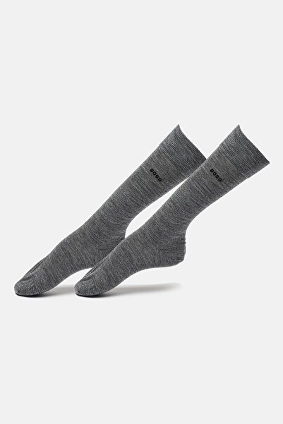 BOSS , Set of long socks made of wool blend - 2 pairs, Dark gray melange, 43-46