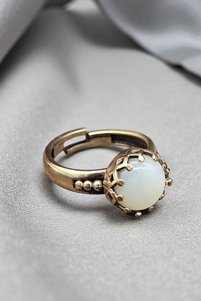 NBS Beautiful Naturel Stones Ring Pure Copper Adjustable Stone Special Design (Daily, Gift, Special Occasions)