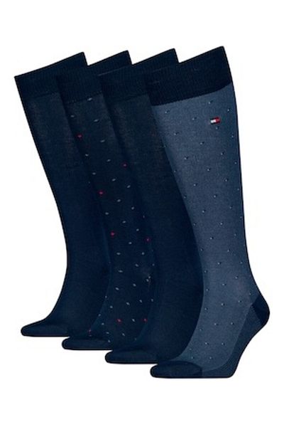 Tommy Hilfiger - Set of long socks up to the knee - 4 pairs, Navy Blue, 43-46