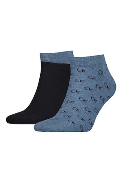 Calvin Klein , Set de șosete unisex până la gleznă - 2 perechi, Albastru ultramarin, Albastru melanj, 39-42