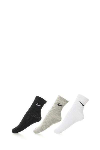 Nike , Set of unisex socks with lining - 3 pairs, Beige, Matte black, Matte white, L