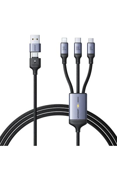 Joyroom Cablu USB Speedy SA21-2T3, 6 în 1 / 100W / Cablu 1,5 m (Negru)