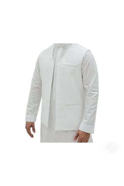 Aktham Men's summer button-up formal sedari, off-white/black