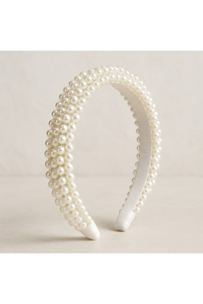 Bittox Елегантна дамска корона с бели перли - подходяща за вечер и ежедневна ...