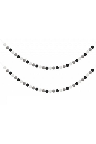 OEM Set 4 ghirlande cu pompoane, diametru 2.5 cm, lungime 2.5 m, pasla, multicolor