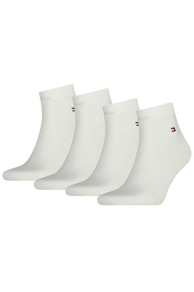 Tommy Hilfiger , Set de sosete scurte cu logo discret 14171 - 4 perechi, Alb, 43-46