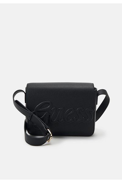 Guess JUNIOR FLAP - Crossbody bag - deep black
