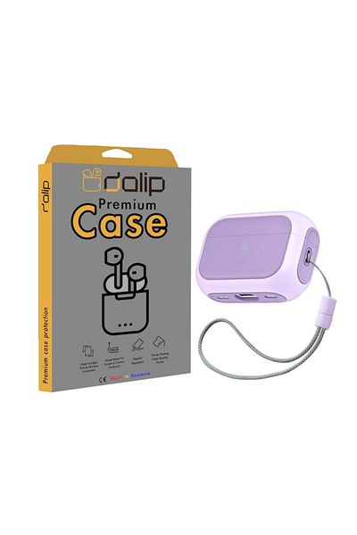 dalip Husa pentru Apple AirPods Pro, HybridDrop, Policarbonat + TPU, Mov