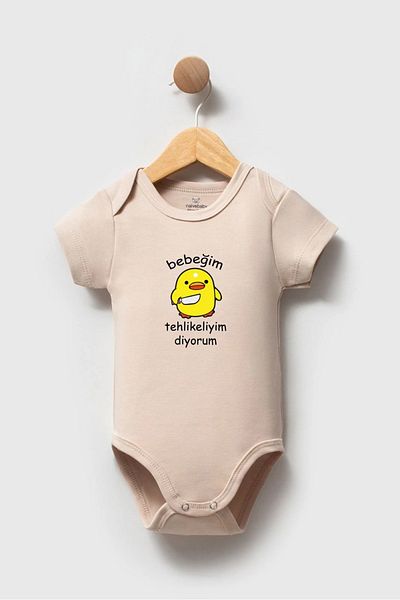 Naive Baby 100% Cotton Baby Bodysuit - I'M Dangerous Baby Bodysuit - Baby Bodysuit Badi - Written Bodysuit