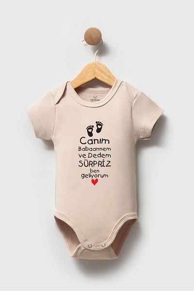 Naive Baby 100% Cotton Baby Bodysuit - Dear Grandma and Grandpa Bodysuit - Baby Bodysuit Badi - Written Bodysuit
