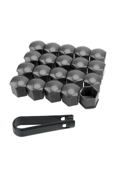 MAF Set 20 caps for 17mm nuts and removal key, universal, hexagonal, gray