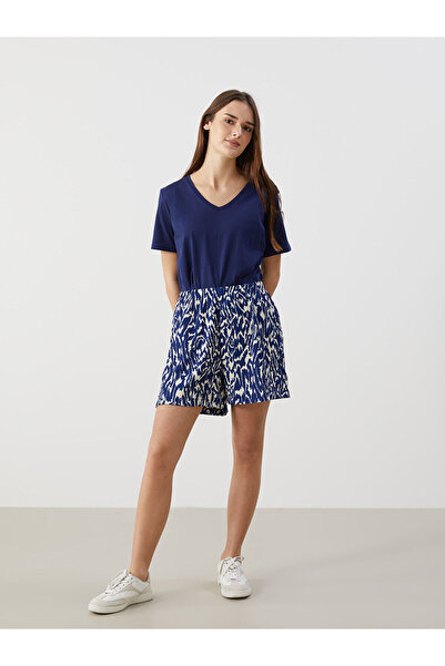 LC Waikiki شورت نسائي منقوش بخصر مطاطي