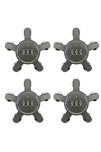 OEM Set 4 capace centrale pentru jante din aliaj Audi, gri, design Spider/Claw, 135 mm