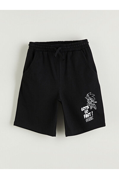 LC Waikiki شورت للأولاد من Özmarka للموسم الجديد بخصر مطاطي وطباعة سونيك