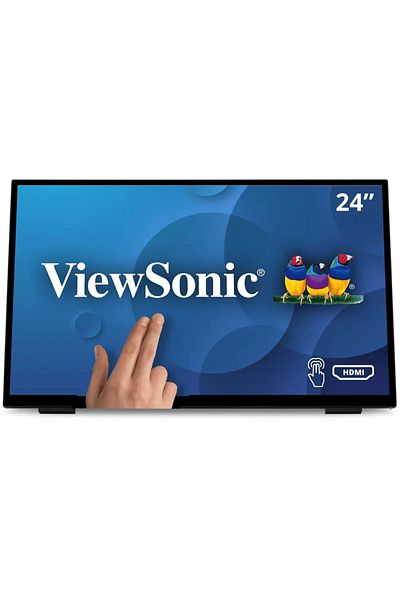 ViewSonic شاشة TD2465 LCD تعمل باللمس مقاس 24 بوصة، بدقة Full HD 1920x1080، لوحة IPS، حامل VESA أسود