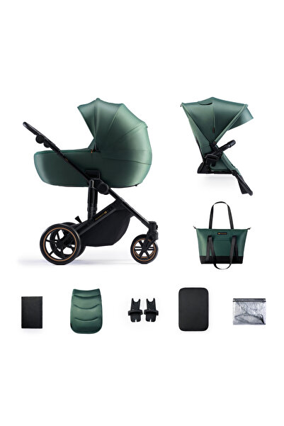 Kinderkraft Καρότσι 2 σε 1 Prime 2, Σκούρο Πράσινο