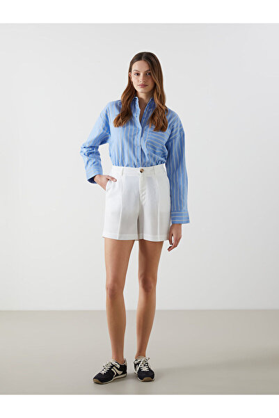 LC Waikiki Vizyon New Season Loose Fit Linen Blend Women's Shorts