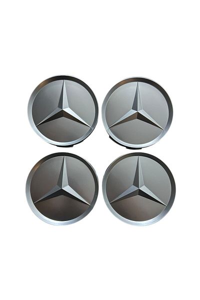 MERCEDES Set 4 capace roți 75mm, model STAR, pentru jante din aliaj Mercedes-Benz, gri mat