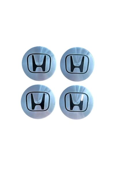 MAF Set 4 embleme stickere abtibild Honda Argintii din tabla autoadezive 56mm pentru capace roti