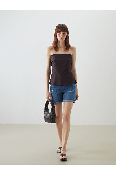 LC Waikiki LCW Boyfriend Fit Poderane Detaljne Ženske Jeans Šortseve Brza Moda