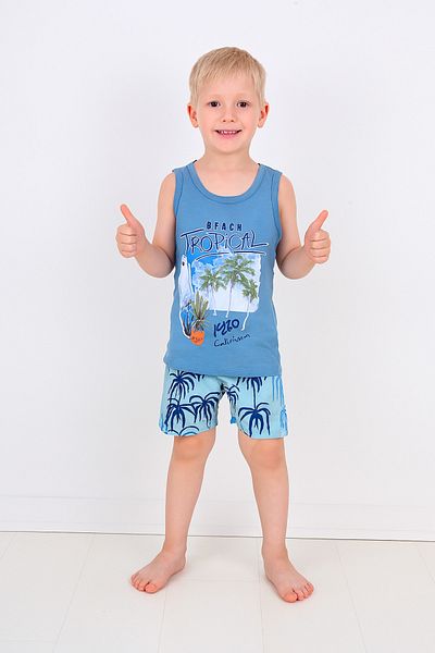 vitmo Boy's 3-Piece 100% Cotton Pajama Set for 7-8-9 Years Old Model:107