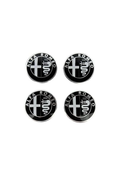 MAF Set 4 embleme autocolante pentru capace de roți, Maf, Compatibil cu Alfa Romeo, Aluminiu, Autoadezive, 56