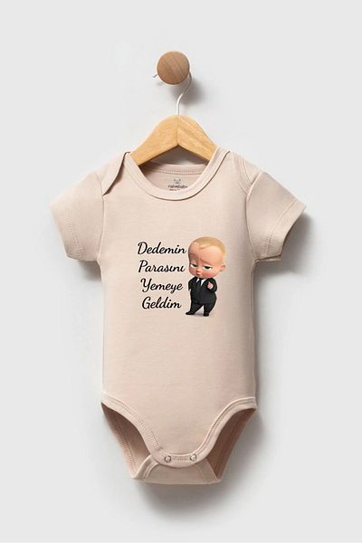 Naive Baby 100% Cotton Baby Bodysuit - I Came to Eat My Grandfather's Money Bodysuit - Baby Bodysuit Badi - Written Bodysuit