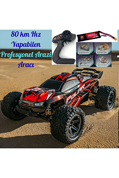 LRS STORE Profesyonel RC Kumandalı Araba 80 Km Hız Yapan Off Road Polar Pro Arazi Aracı 1:8 Ölçek 46 Cm