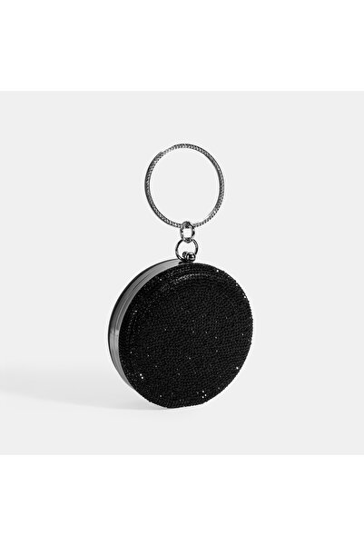 Desa Women's Black Stone Detailed Evening Handbag