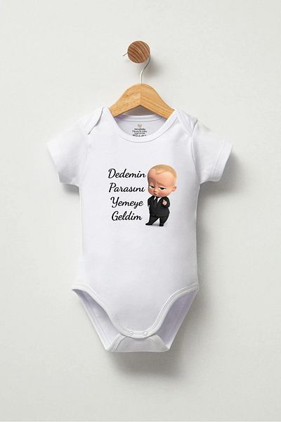 Naive Baby 100% Cotton Baby Bodysuit - I Came to Eat My Grandfather's Money Bodysuit - Baby Bodysuit Badi - Written Bodysuit