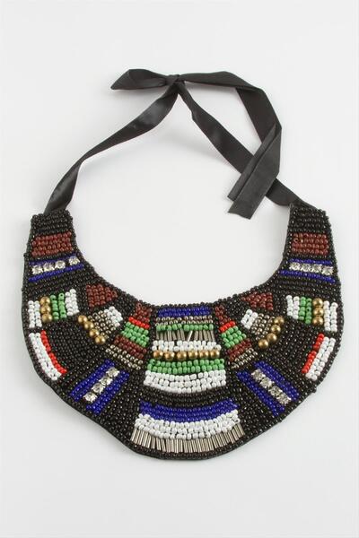 CT STONES قلادة من الخرز الرملي العرقي