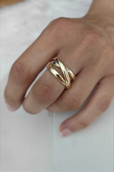 KYOLA DESİGN Spiral Gold Adjustable Women's Ring