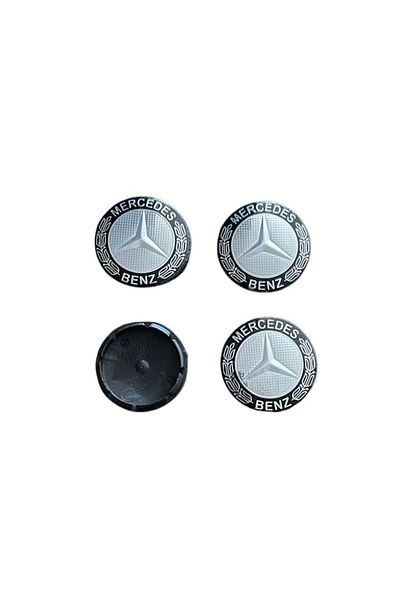MERCEDES Set 4 capace roti 56mm Negru Argintiu compatibil/inlocuitor janta aliaj