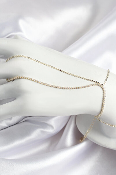 shopwave Brass Zircon Stone Crushed Chain Model Gold Color Women's Shahmeran