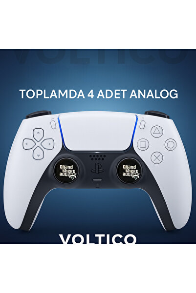 Voltico 4’lü Analog Başlık Seti Desenli Analog Koruyucu PS5/PS4/PS3/Xbox One-...