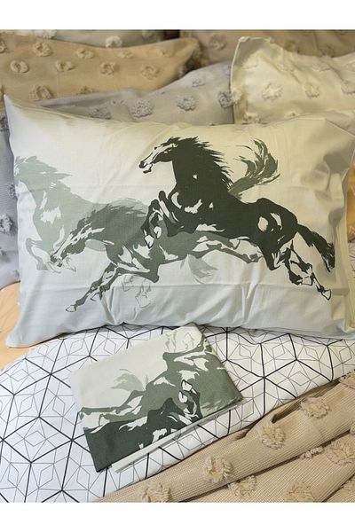 ŞENER HOME 100% Cotton Ranforce 2-Piece Hobby Pillow Case 50X70 cm