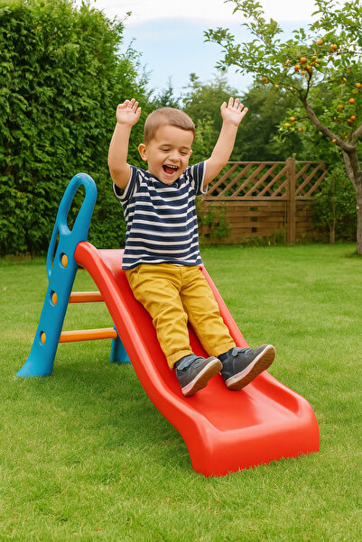 CAN Çocuk Kaydırak | 3+ Yaş | Ev ve Bahçe Uyumlu Dayanıklı Plastik Kaydırak | 141×64×93 cm