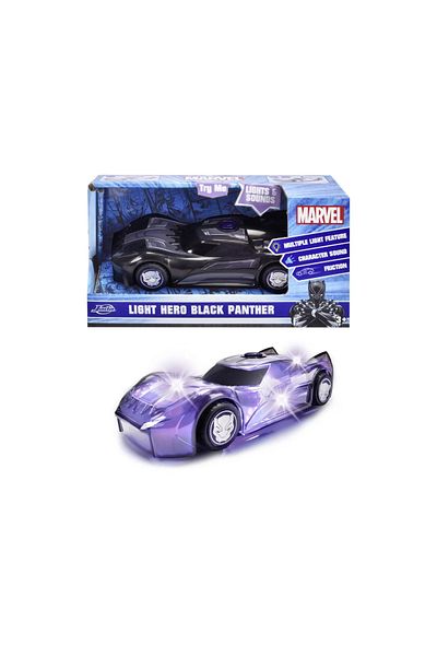 Jada Toys JADA MARVEL ΦΩΤΕΙΝΟ ΑΥΤΟΚΙΝΗΤΟ ΜΑΥΡΟΣ ΠΑΝΘΗΡΑΣ ΜΕ ΗΧΟΥΣ ΚΑΙ ΦΩΤΑ ΚΛΙΜΑΚΑ 1:32