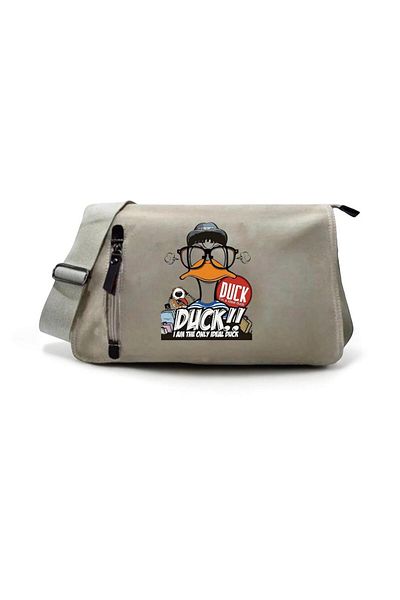 DEEFWEAR Beige Ideal Duck Printed Back to School Messenger Bag