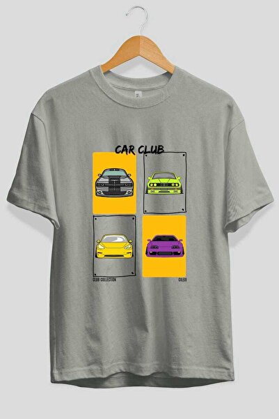 Ankhises Car Club μπροστινό εμπριμέ μπλουζάκι Oversize Ανδρικό Γυναικείο 100% βαμβακερό μπλουζάκι με λαιμόκοψη