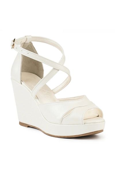 Jasel bridal sandals with a full 9 cm platform with straps