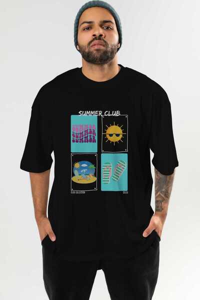 Ankhises Tricou oversize cu imprimeu în față Summer Club Bărbați Femei Tricou...