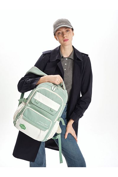 Pierre Cardin Rucsac verde pentru școală pentru copii 07PCT185