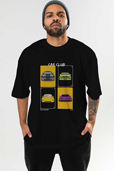 Ankhises Tricou oversize cu imprimeu frontal Car Club Bărbați Femei Tricou cu...