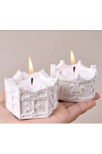 Çarçur Atlı Karınca Temalı Dekoratif Kokulu Mum – El Yapımı Tasarım Mumluk ( mum dahil degildir 2 adet )