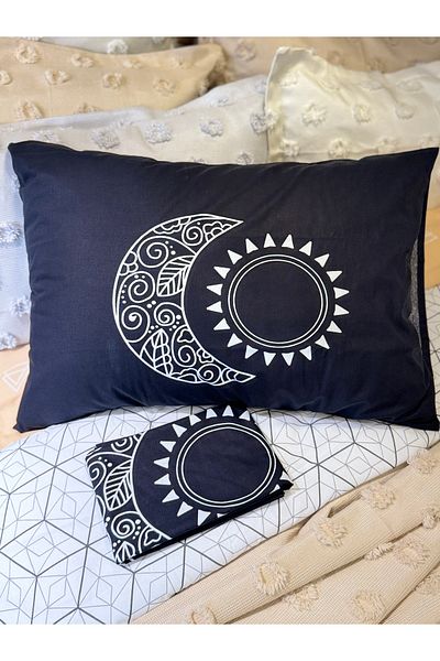 ŞENER HOME 100% Cotton Ranforce 2-Piece Hobby Pillow Case 50X70 cm