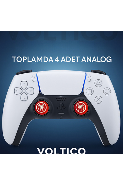Voltico 4’lü Analog Başlık Seti Desenli Analog Koruyucu PS5/PS4/PS3/Xbox One-...