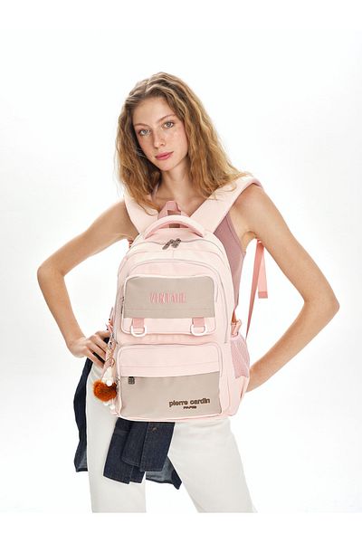 Pierre Cardin Pink Children's School Backpack 07Pc1701