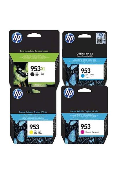 HP Set Of 4 953/953XL High Yield Original Ink Cartridge | Works With Officejet Pro 7720, 7730, 77