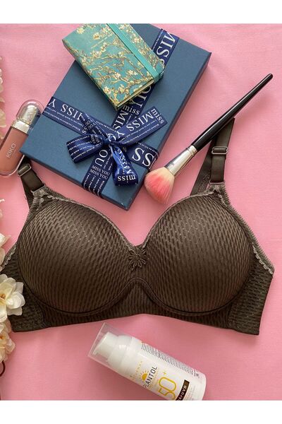 Ebru Silicone Jacquard Micro Underwire (Wireless) Gathering Bra Ebr1055
